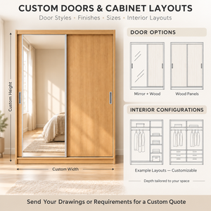 <span class=keywords><strong>Armadio</strong></span> scorrevole in legno su misura con specchio, <span class=keywords><strong>a</strong></span> 2 <span class=keywords><strong>ante</strong></span>, per camera da letto, progetti per hotel e appartamenti - Product Image 2