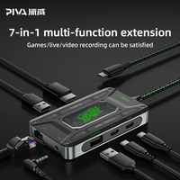 Adaptador Multipuerto Piva DS7 Pro con Puente de Audio, Estación de Acoplamiento Tipo-C 7 en 1 |   Puerto USB 3.1 HD |   para Juegos y Transmisión en Vivo
