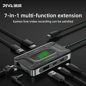 Adaptador Multipuerto Piva <span class=keywords><strong>DS7</strong></span> Pro con Puente de Audio, Estación de Acoplamiento Tipo-<span class=keywords><strong>C</strong></span> 7 en 1 |   Puerto USB 3.1 HD |   para Juegos y Transmisión en Vivo - Product Image 2