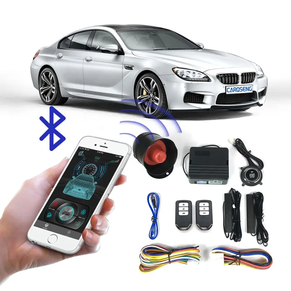 Alarmas remotas para automóviles PKE Entrada sin llave Sistema de seguridad para automóviles Botón pulsador Arrancador Kit de arranque remoto