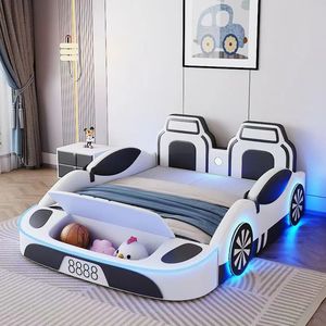 Letto per Bambini a Forma di Auto da Corsa Design Multifunzionale con Vano Portaoggetti e Sponde di Sicurezza Salvaspazio Letto Singolo per le <span class=keywords><strong>Camerette</strong></span> dei Ragazzi - Product Image 5