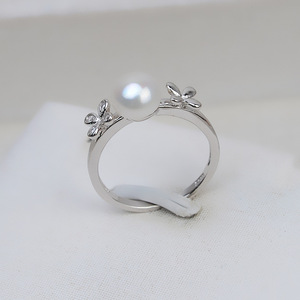 แหวนเงินแท้ S925 ลายผีเสื้อ ดอกไม้ ปากเปิด ดีไซน์ทันสมัย ใหม่ล่าสุด สำหรับงาน DIY เครื่องประดับมุก สำหรับผู้หญิง ไซส์ 6-7 - Product Image 4