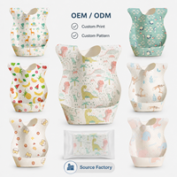 Bavoirs jetables pour bébés avec poche de récupération profonde, emballés individuellement, imperméables, portables, prix usine, vente en gros