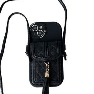 Wholesale Hot <b>Light</b> Luxury Leather Crossbody <b>Rope</b> Chain Buckle Wallet Card Bag Lanyard Wallet Strap Cover Purse with Chain - Product Image 6