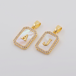 Nouveau 26 Lettre Pendentif Bijoux Incrusté De Coquillages De Perles A ~ z Lettres Diy Nom Personnalisé Première Lettre Pendentif Bijoux Collier - Product Image 4