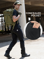 Pantalon cargo tactique streetwear pour homme, multi-poches, taille US, style hip-hop, noir