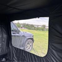 Tente de toit de voiture tout-terrain imperméable avec auvent coulissant, poteaux en aluminium et pare-soleil en polyester pour l'extérieur