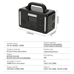 Station d'alimentation portable 300W 192Wh 384Wh pour stockage d'énergie mobile, alimentation de secours solaire pour la maison - Product Image 5