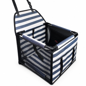 Foldable Pet Car Carrier Tube Frame Breathable Mesh Open Top Printed Small Animal Travel <b>Bed</b> - Product Image 3
