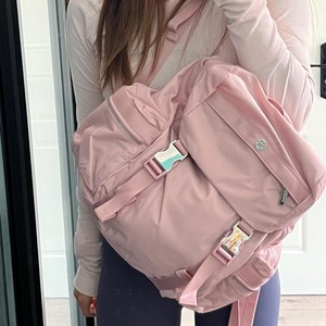 Lulu <b>Backpack</b> 18 In Large Capacity Waterproof Hiking Bag Unisex Solid Color Adjustable Straps Interior Zipper Pocket - Product Image 5