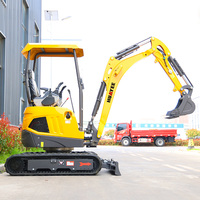 Mini Excavator 2 Ton Langsung dari Pabrik, Bersertifikasi EPA Euro 5, Zero Tail Swing, Mesin Penggali Crawler Kecil untuk Penggunaan Pertanian dan Kebun