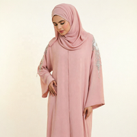 Abaya brodée de cristaux pour femmes, vêtements islamiques modestes ouverts