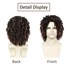JINRUILI Peluca Completa <span class=keywords><strong>para</strong></span> <span class=keywords><strong>Hombre</strong></span> al por Mayor, Estilo Trenzas Despeinadas, Fibra Sintética de Alta Temperatura <span class=keywords><strong>para</strong></span> Cobertura Total de la Cabeza - Product Image 3