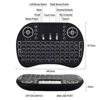 Mini Teclado Inalámbrico I8 con Retroiluminación de 7 Colores, 2.4ghz, Inglés/Ruso, 3 Colores, Air Mouse con Panel Táctil, Control Remoto para Android TV Box