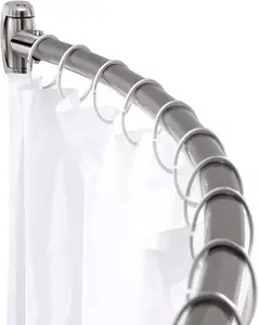 CF BSR18-SI Curved Shower Curtain Rod 304SS non Drill Scalable Adjustable Arched Rustproof Shower Curtain poles Rod