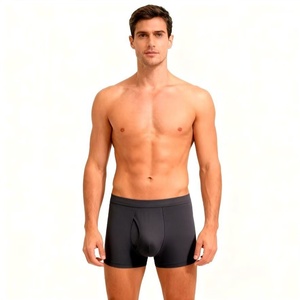 Calzoncillos Bóxer de Algodón Puro para <span class=keywords><strong>Hombre</strong></span>, Corte Medio, Transpirables, Absorbentes de Sudor, Moldeadores, Color Sólido, Tejido Sin Costuras, <span class=keywords><strong>AliExpress</strong></span> - Product Image 4