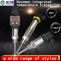 Digital Display PT100 Temperature Transmitter Sensor with 4-20mA 0-10V RS485 Output ABS Material ODM Customized IP68
