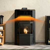Poêle à granulés de bois PANSEE PU-160 12KW, autoportant, moderne, en fonte, pour chauffage industriel et résidentiel, écologique, durable, garantie 2 ans