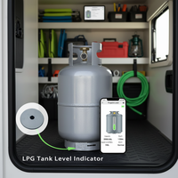 EPTTECH LPG2412-BT Accesorios para Autocaravanas, Sensor Ultrasónico de Nivel de Combustible, Indicador Inalámbrico Magnético de Nivel de Gas para Tanque de GLP