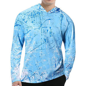 Venta al por mayor de Golf hombres de manga larga Camiseta con capucha de poliéster de alta calidad impreso sudor absorbente transpirable ropa de tenis - Product Image 6