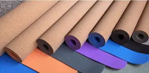 Échantillon gratuit kork yoga Mat écologique en caoutchouc naturel antidérapant, tapis de Yoga Fitness avec Logo personnalisé, ensemble de tapis de Yoga en liège