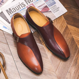 Zapatos de Vestir de Cuero para Hombre, Estilo Británico, Punta Puntiaguda, Transpirables, Sin Cordones, Hechos a Mano, Casuales, Ligeros para Otoño - Product Image 5