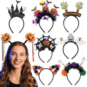 Diadema de Halloween con Araña, Fantasma y Calabaza para Disfraces y Accesorios para el Cabello - Product Image 1