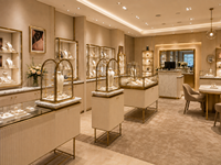 Meubles de présentation sur mesure pour bijouterie de luxe, éclairage LED, écologiques, haute qualité, solution complète pour magasin.