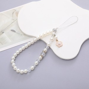 Breloque <span class=keywords><strong>de</strong></span> <span class=keywords><strong>téléphone</strong></span> en perles blanches, personnalisée, chaîne <span class=keywords><strong>de</strong></span> perles plaquées, cordon en coquillages pour appareil photo, <span class=keywords><strong>bracelet</strong></span> anti-perte - Product Image 4
