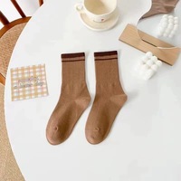 Chaussettes de sport personnalisées de style coréen, amusantes, de dessin animé, en tricot d'automne, en spandex/nylon/coton, séchage rapide, antibactériennes