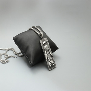 Collar con Colgante Estilo Jianghu, Acero Inoxidable, Unisex, Diseño de Caracteres Chinos, Joyería para Regalo - Product Image 2