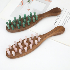 Xách tay nhẹ nhàng pha lê răng massage lược sử dụng nhà thiết kế thời trang với gỗ đàn hương xử lý kích thích lưu thông máu - Product Image 2