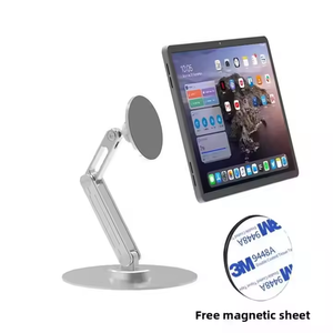Support de <span class=keywords><strong>tablette</strong></span> magnétique en aluminium et acier inoxydable, rotatif à 360°, pliable et réglable, support de bureau pour iPad - Product Image 3