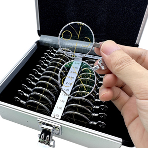 Ensemble de 22 lentilles d'essai progressives pour équipements optiques, les plus populaires, avec anneaux métalliques, plateau et étui en aluminium PSL-22, pour usage ophtalmique - Product Image 1