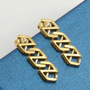 ZOGXIN Geometric <b>Stud</b> Earrings Gold Color <b>Titanium</b> Steel Party Fashion Jewelry - Product Image 4