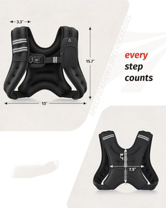 Chaleco con Peso de Neopreno para Fitness, Running y Entrenamiento de Fuerza, Tamaños de 20lb/25lb/30lb, con Franja Reflectante, Ligero y Relleno de Algodón - Product Image 4