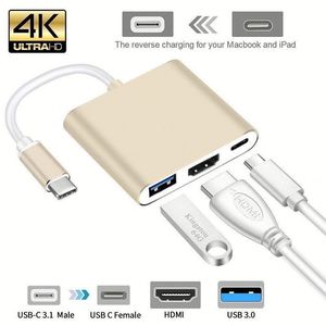 Computer Hardware Software USB3.1 Type C to 4K HDTV <b>USB</b> 3.0 Docking Station 3 in 1 <b>USB</b> C <b>Hub</b> - Product Image 3