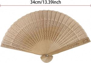 Ventilador de mano de madera personalizado de bambú y sándalo, tallado a medida, recuerdos para invitados de boda, venta al por mayor, gran éxito de ventas - Product Image 2
