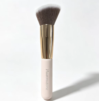 Pinceau de fond de teint professionnel à tête plate Kabuki, poils synthétiques doux pour le maquillage liquide, crème, poudre, outil de mélange, utilisation en salon