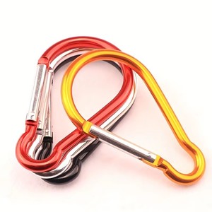 Lot de 3 mousquetons en alliage d'aluminium rouge, jaune, noir pour l'escalade et le camping en extérieur - Product Image 3