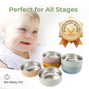 Prato para Bebê com Sucção de Silicone Antiderrapante, Tigela Térmica de Dupla Parede para Alimentos Infantis em Aço Inoxidável 304 - Product Image 5
