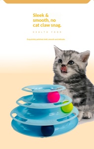 Juguete Interactivo y de Movimiento para Gatos, Plataforma Giratoria de Tres Niveles, Diversión y Autoentretenimiento para Gatos, <span class=keywords><strong>Parque</strong></span> de Atracciones para Gatos - Product Image 2