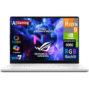Portátil para Juegos Asus Rog Zephyrus G14 Ai de 14 Pulgadas, Ryzen 9, Rtx 5060, Pantalla OLED, Blanco Platino - Product Image 1