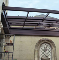 Fenêtre de toit coulissante électrique automatique en alliage d'aluminium moderne, étanche, pour balcon et terrasse, avec ouverture rétractable