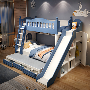 <span class=keywords><strong>Litera</strong></span> <span class=keywords><strong>Infantil</strong></span> de Madera Maciza de Alta Seguridad con <span class=keywords><strong>Escalera</strong></span> de Almacenamiento, <span class=keywords><strong>Cajones</strong></span> Bajo Cama y <span class=keywords><strong>Escalera</strong></span>, el Regalo de Lujo para Niños y Niñas - Product Image 3