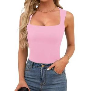 <span class=keywords><strong>Été</strong></span> Nouveau <span class=keywords><strong>D</strong></span>ébardeurs sans manches à col carré pour femmes Sexy Street Style Vest Casual Basic Tight Slim Fitness <span class=keywords><strong>d</strong></span>ébardeurs - Product Image 6