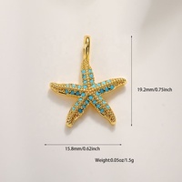 Breloques en cuivre et zircon multi-styles DIY, plaquées or 18 carats, série Océan tendance (coquillages, poissons, étoiles de mer), pour sacs, colliers et bracelets