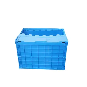 300kg loading transport stacking collapsible cheap plastic crates with lid