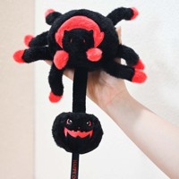 Porte-clés en peluche araignée personnalisé, design original, amusant, interactif, insecte en peluche à tirer à la main, de l'usine de jouets en peluche
