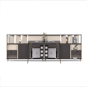 Escritorio de oficina ejecutivo de pie modular de madera maciza de lujo contemporáneo muebles de cubículo de alta calidad - Product Image 4